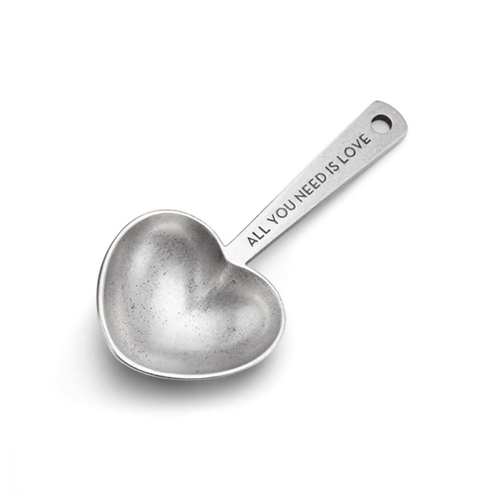 Beehive Handmade 2 Tablespoon Heart Shaped Pewter Coffee Scoop