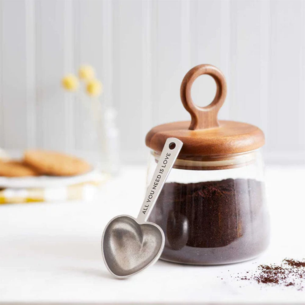 Beehive Handmade 2 Tablespoon Heart Shaped Pewter Coffee Scoop