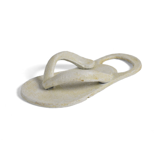 HomArt Flip-Flop Cast Iron Bottle Opener, Rustic White