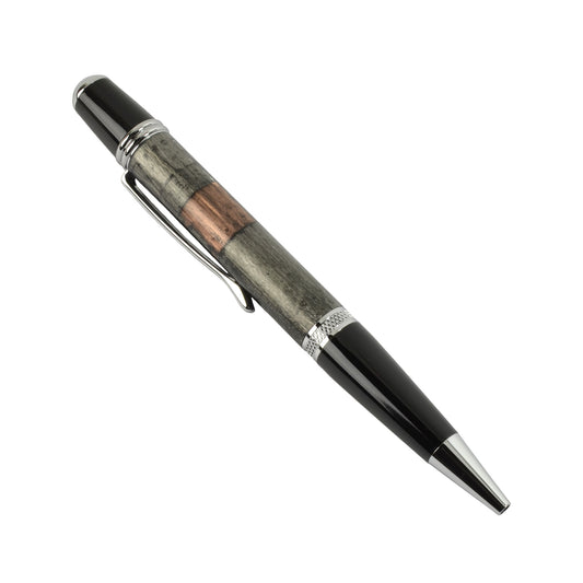 Hesscraft Steampunk Ballpoint Pen, Black/Chrome - The Barrington Garage