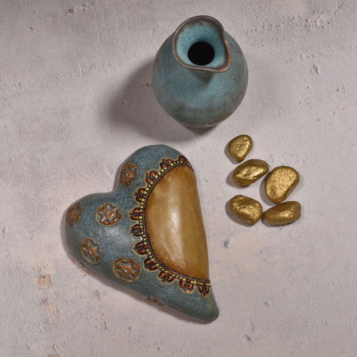 Laurie Pollpeter Eskenazi Miss Kitty's Stars Ceramic Wall Heart