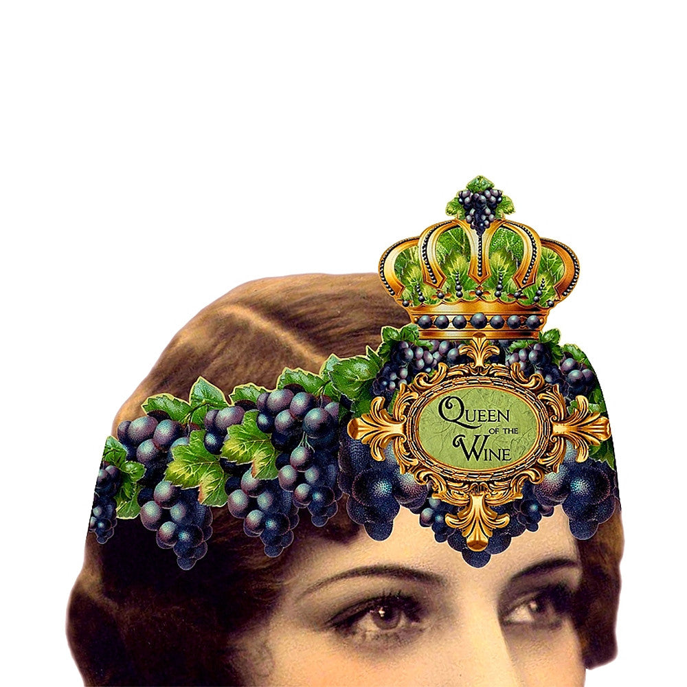 Heart the Moment Queen of the Wine Party Hat Greeting Card