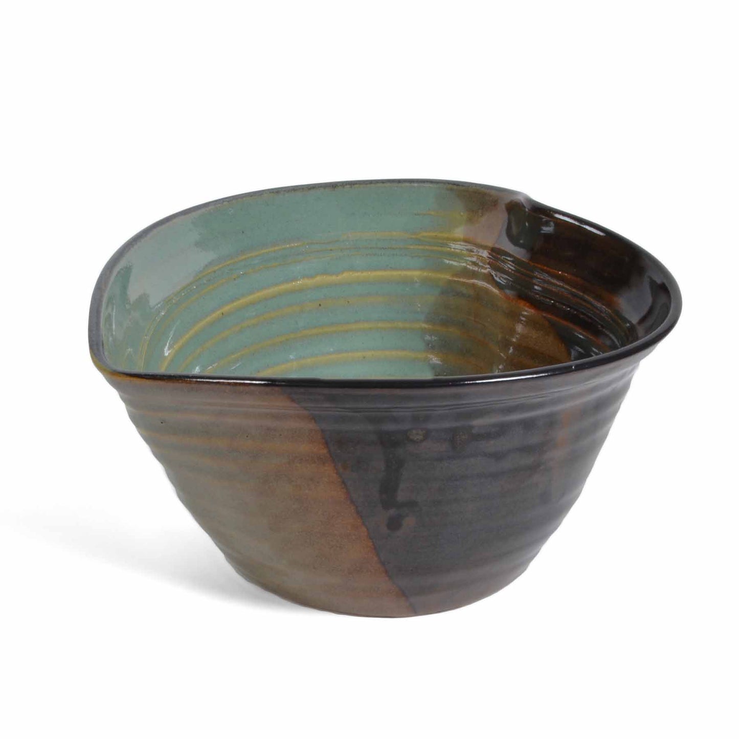 Holman Pottery Heart Shaped Bowl, Green Earth
