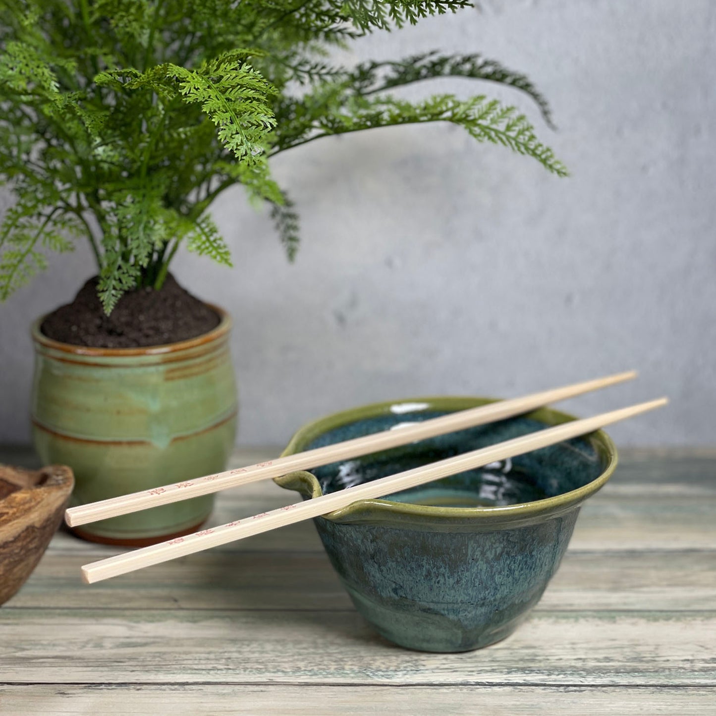 Holman Pottery Handmade 5-inch Single Serving Rice Bowl, Each One Unique, Sea Pearl
