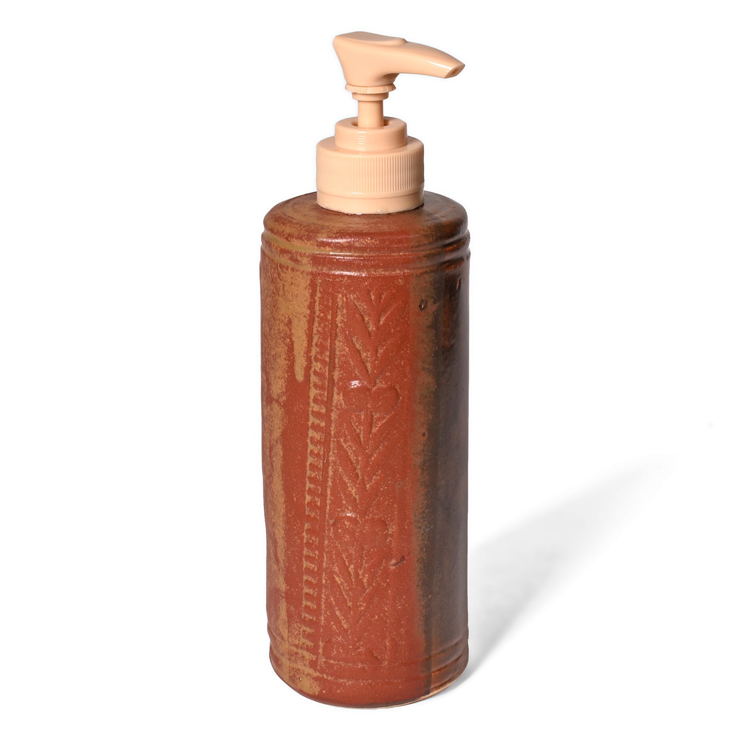 Holman Pottery Handmade Soap Lotion Dispenser, Red Earth