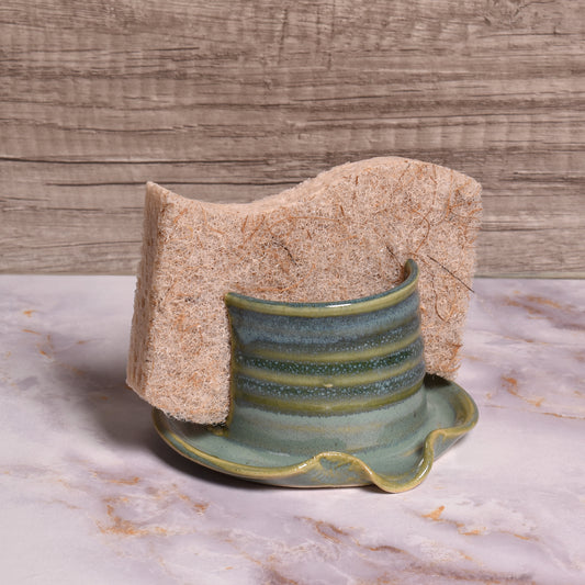 Holman Pottery American Handmade Sponge Holder, Sea Pearl