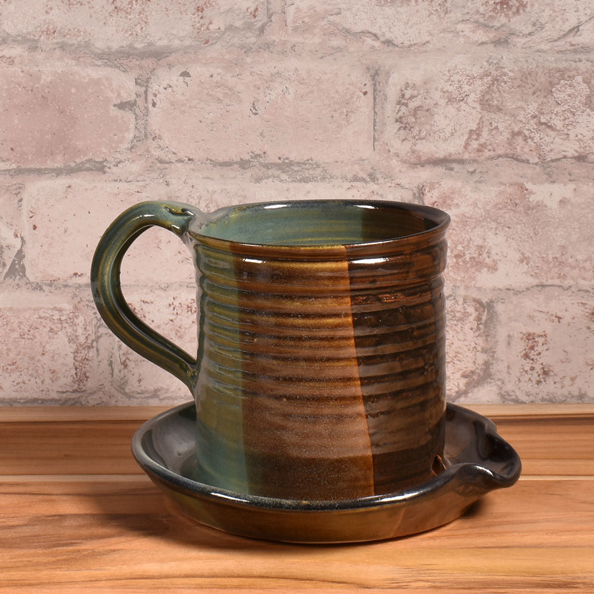 Holman Pottery Microwave Bacon Cooker, Green Earth