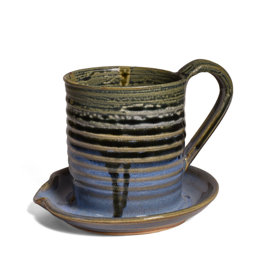 Holman Pottery Microwave Bacon Cooker, Smoky Blue