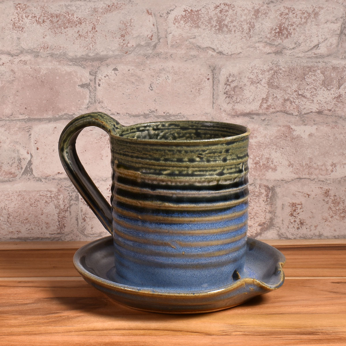 Holman Pottery Microwave Bacon Cooker, Smoky Blue