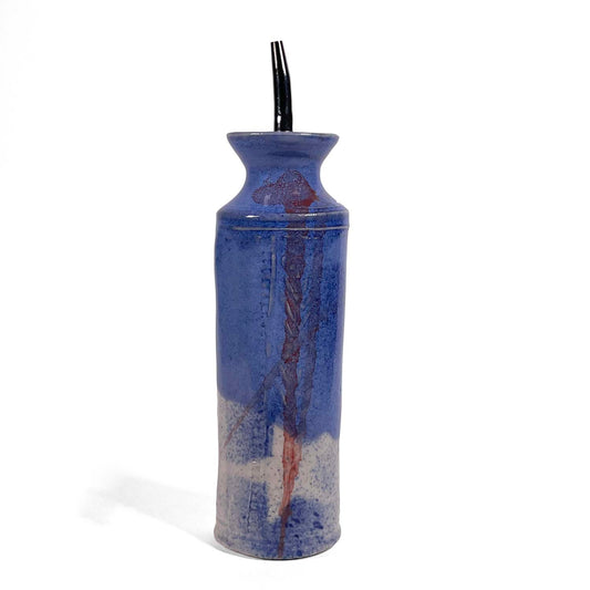 Holman Pottery American Handmade Oil Bottle, Stripes and Stars