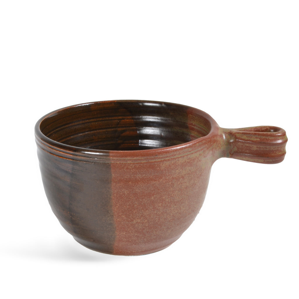 Bohemian Crock Mixing Bowl With Wire Wood Handle