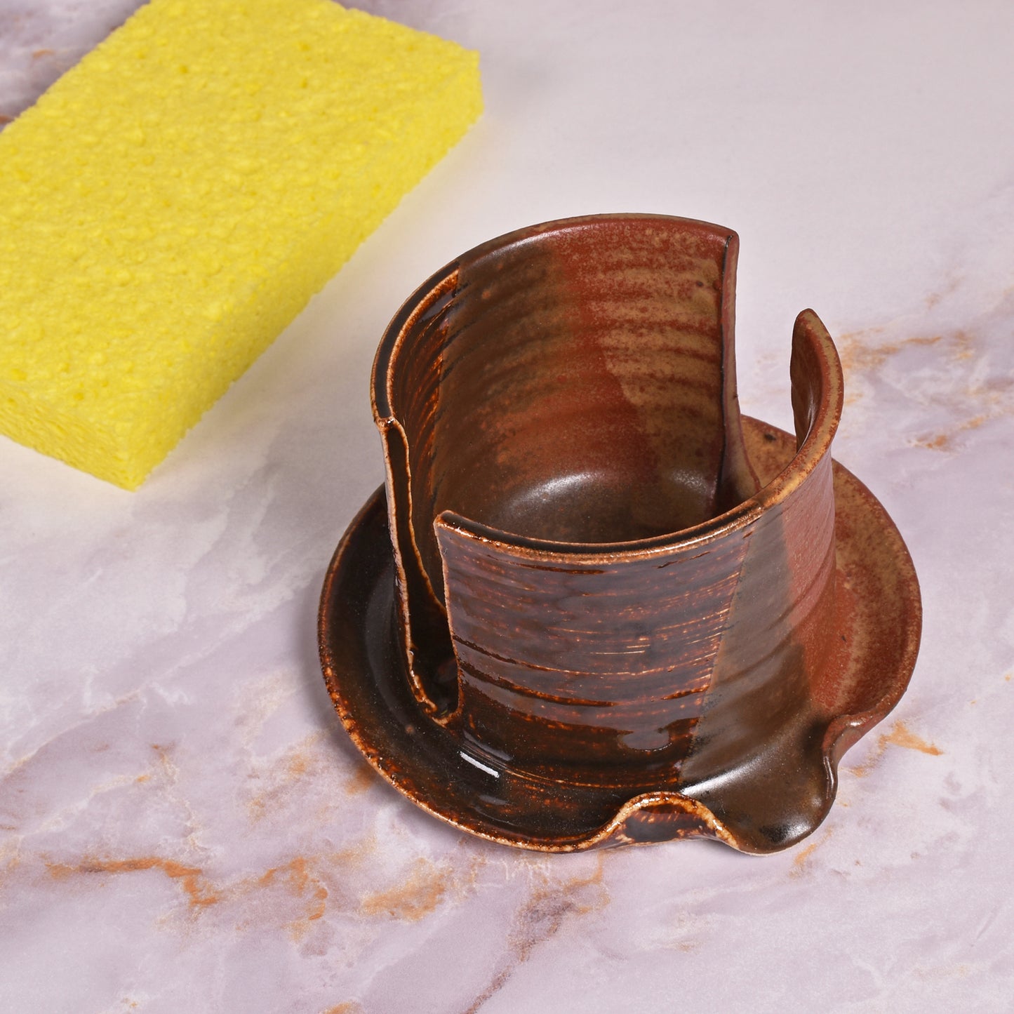 Holman Pottery American Handmade Sponge Holder, Red Earth