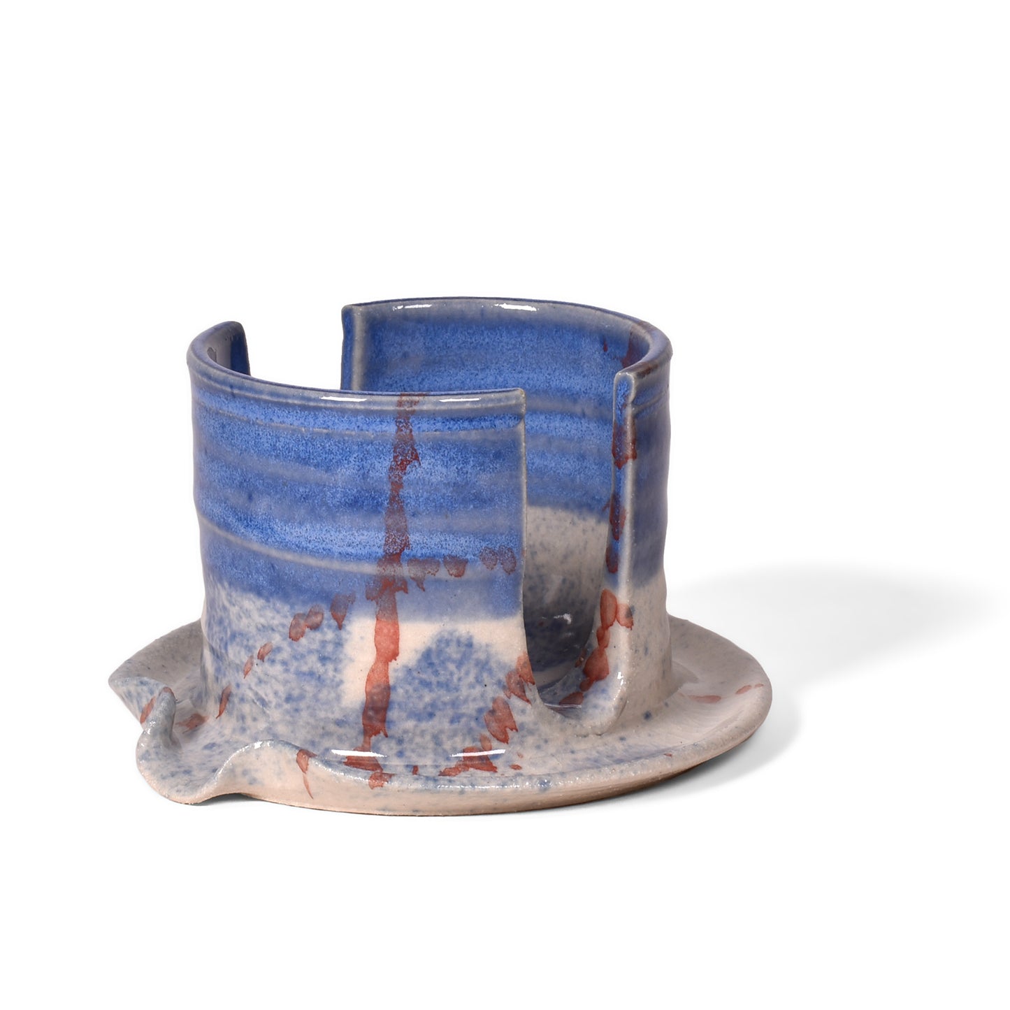 Holman Pottery American Handmade Sponge Holder, Stars and Stripes