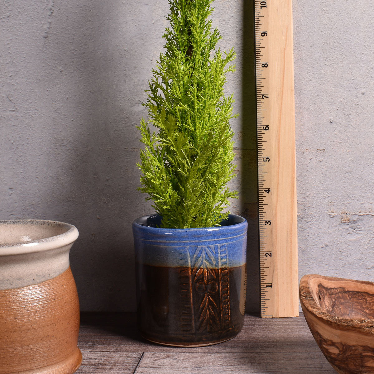 Holman Pottery 3-1/4-inch Planter/Tumbler/Caddy, Handmade in the USA, Blue Earth