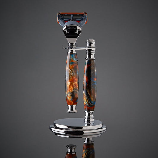 Imperium Shaving The Terra Handmade Marbleized Acrylic 2-Piece Shave Set