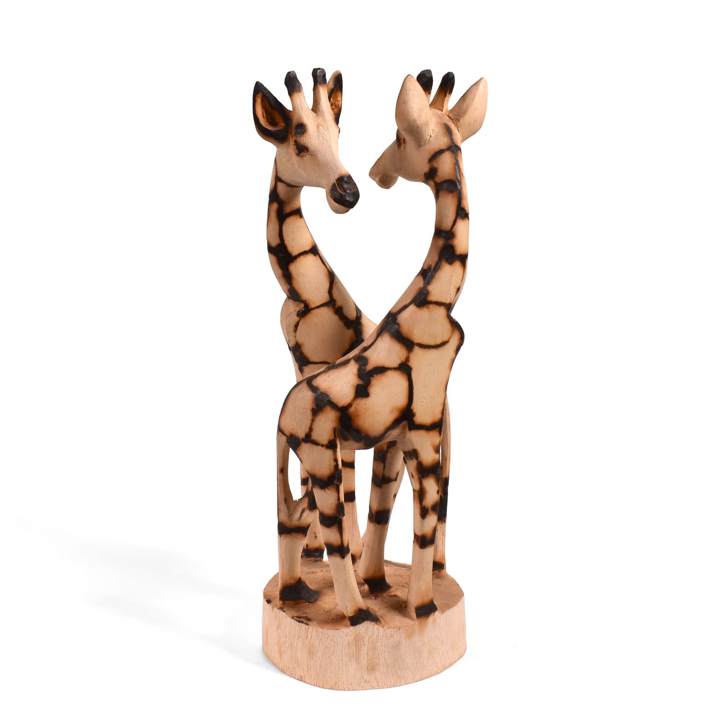 Giraffe Duo 12-1/2" Hand Carved Jacaranda Wood Figurine from Zimbabwe