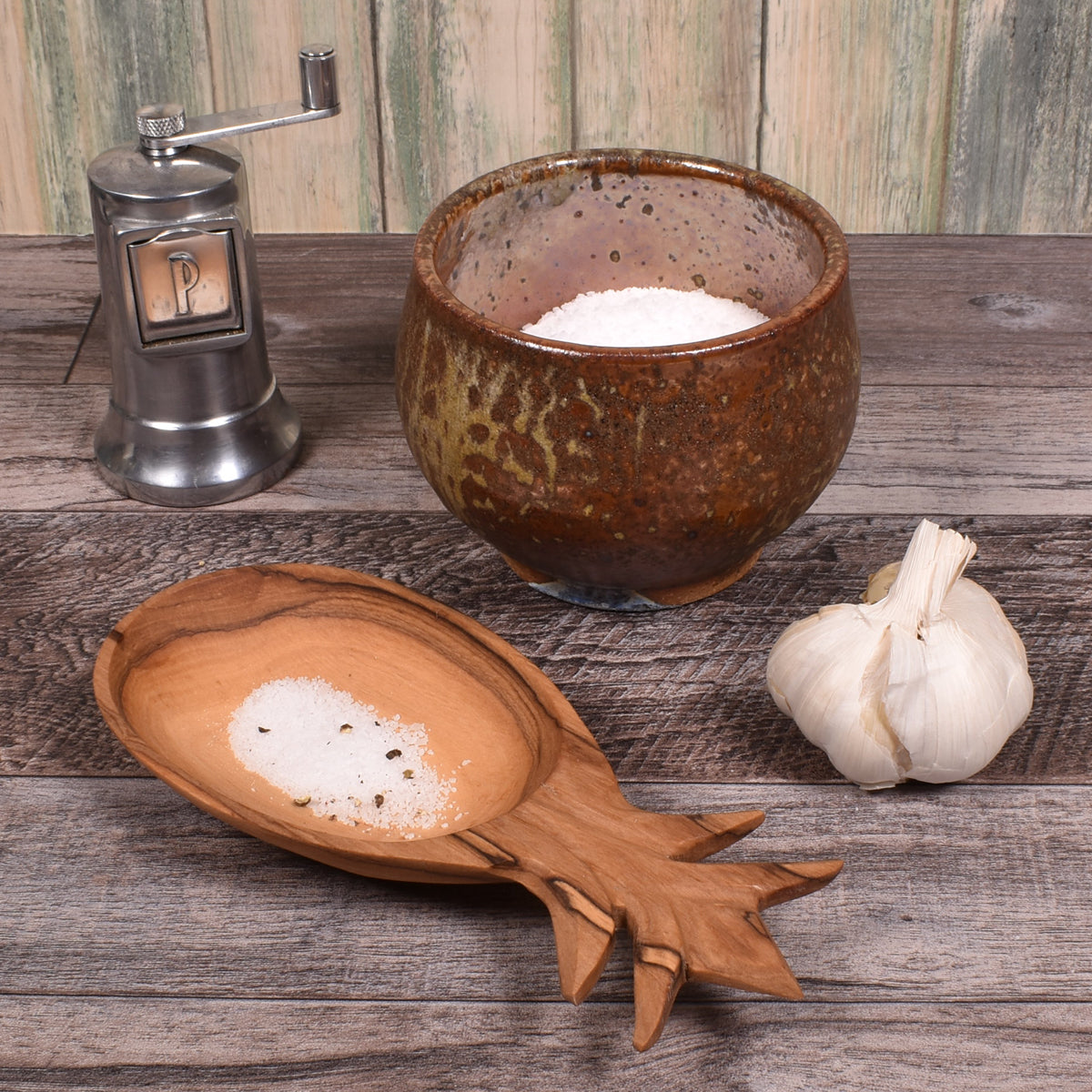 Kenyan Hand Carved Wild Olive Wood Pineapple Scoop Bowl