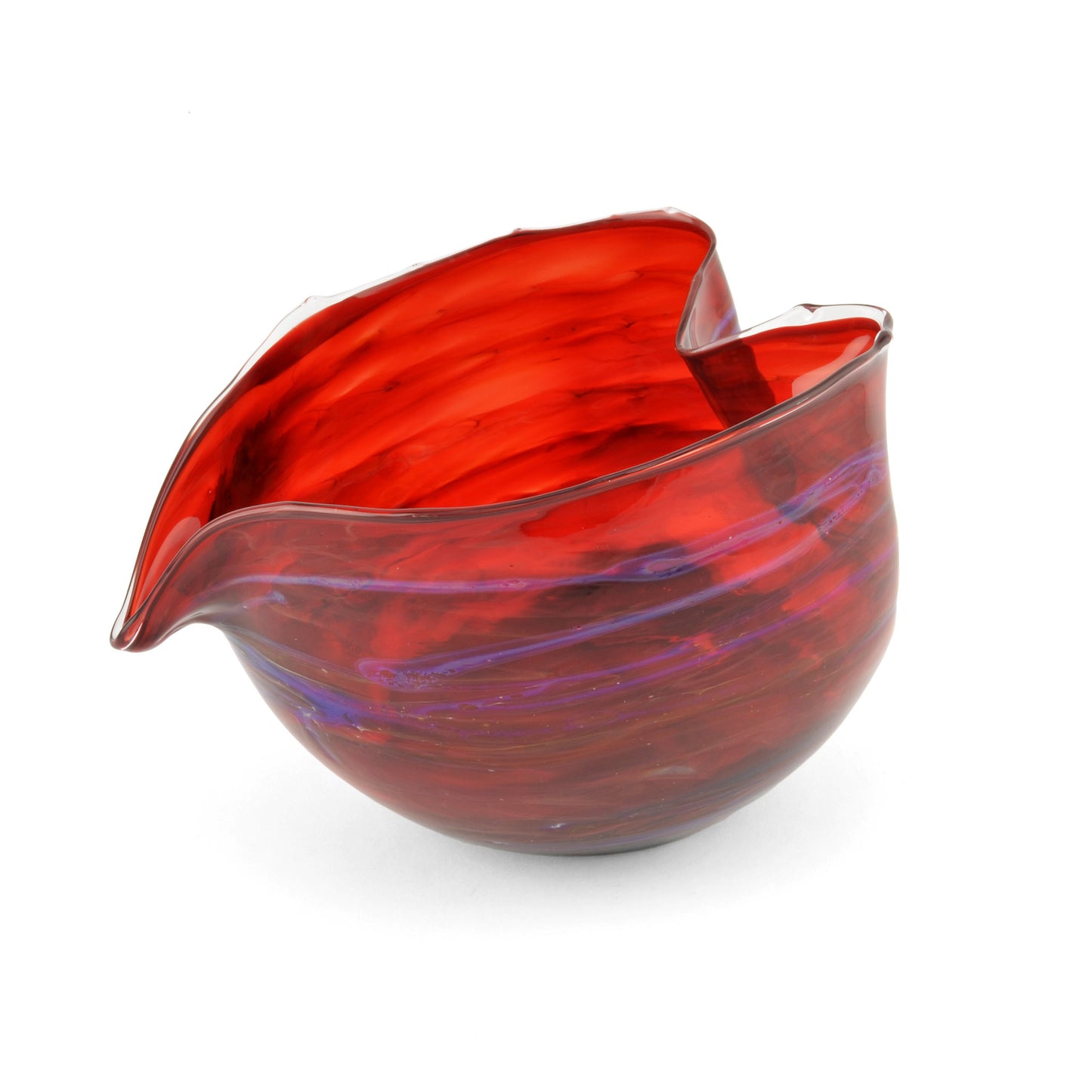 Jim Loewer Heart Blown Glass Bowl, Red - The Barrington Garage
