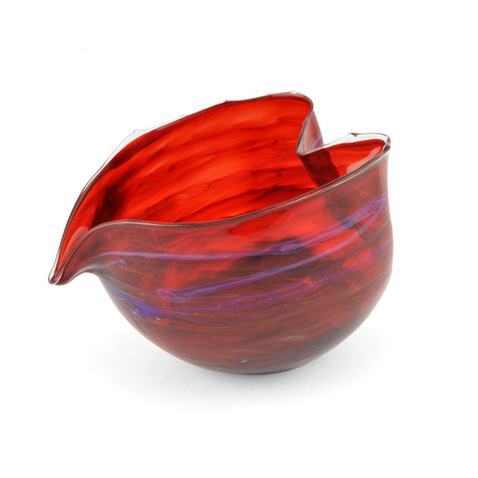 Jim Loewer Heart Blown Glass Bowl, Red - The Barrington Garage