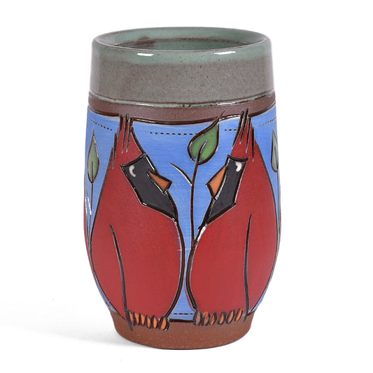 Jennifer Stas Pottery Cardinal Coffee Mug, Red/Multi