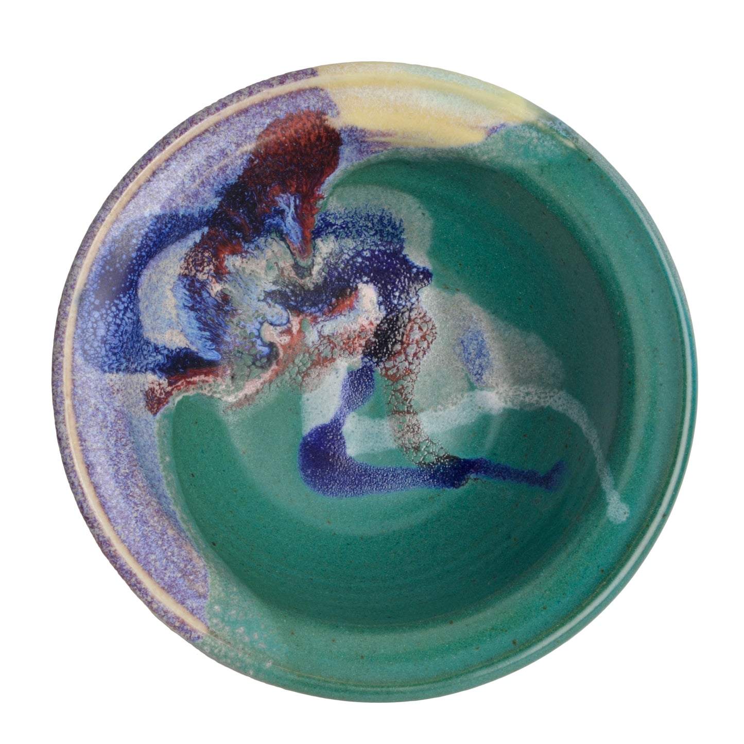 Larrabee Ceramics Small Salad Bowl, Mauve/Green