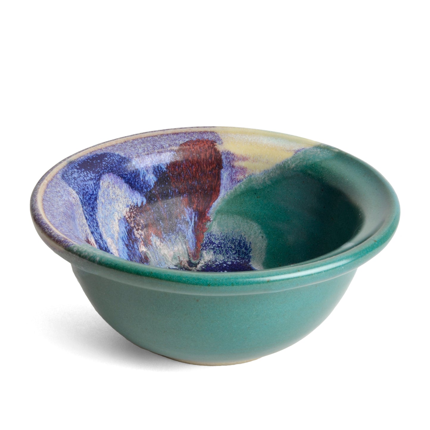 Larrabee Ceramics Small Salad Bowl, Mauve/Green