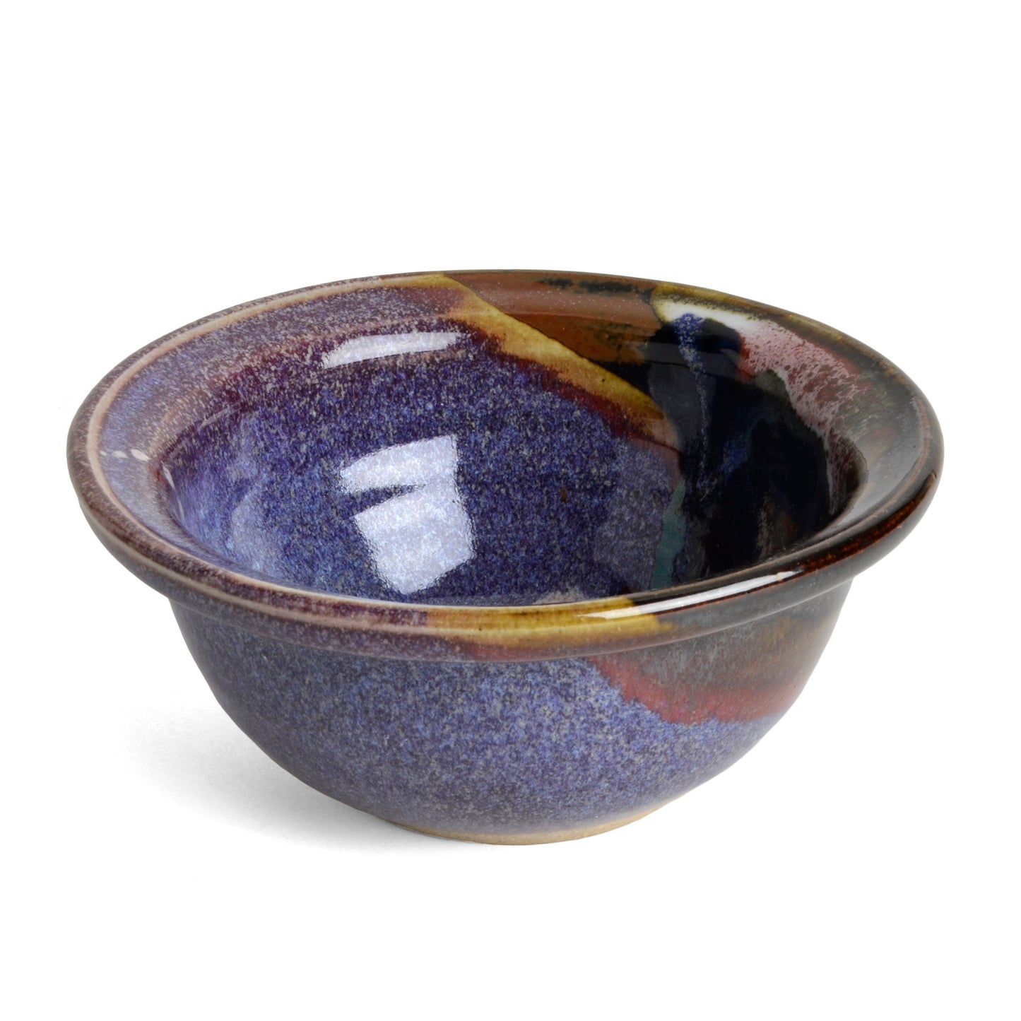 Larrabee Ceramics Small Salad Bowl, Burgundy/Multi