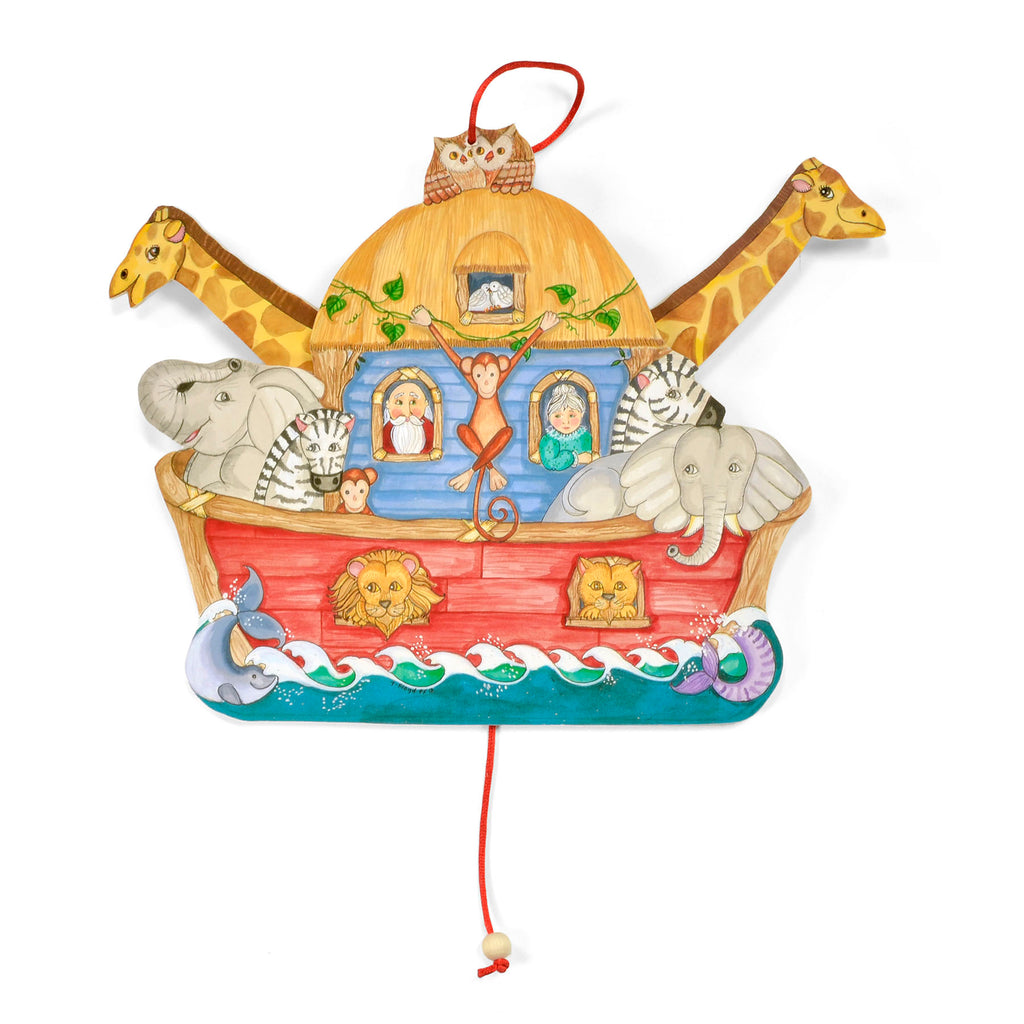 Laughing Moon Noah's Ark Jumping Jack Wooden Pull Toy The Barrington