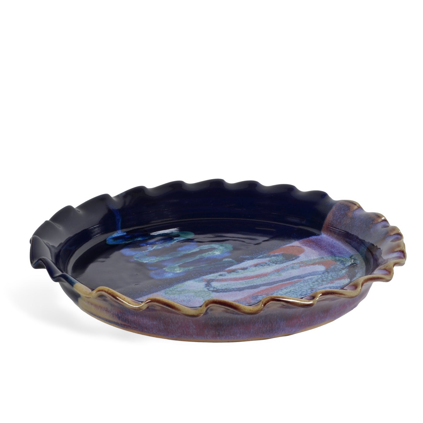 Larrabee Ceramics Large Round Platter with Fluted Rim