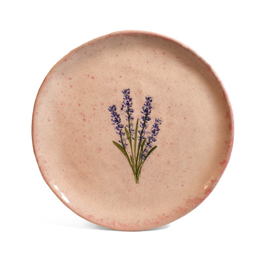Pressed Lavender 8" Salad Plate by Tara Kothari, Handmade American Pottery
