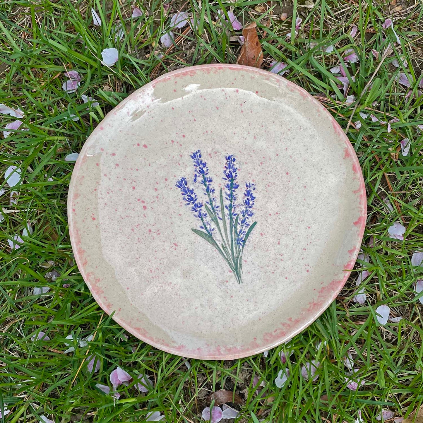 Pressed Lavender 8" Salad Plate by Tara Kothari, Handmade American Pottery