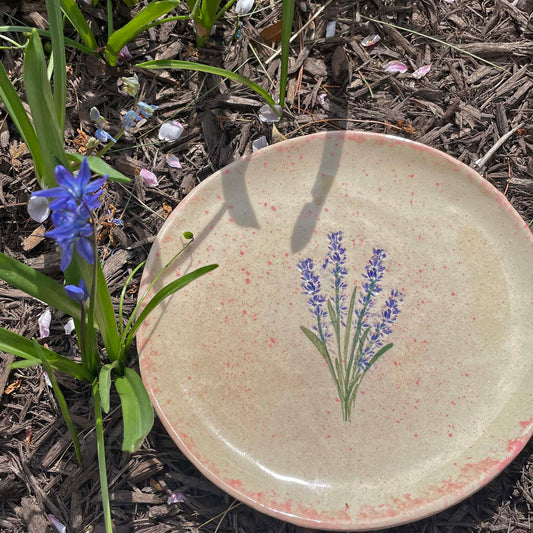 Pressed Lavender 8" Salad Plate by Tara Kothari, Handmade American Pottery