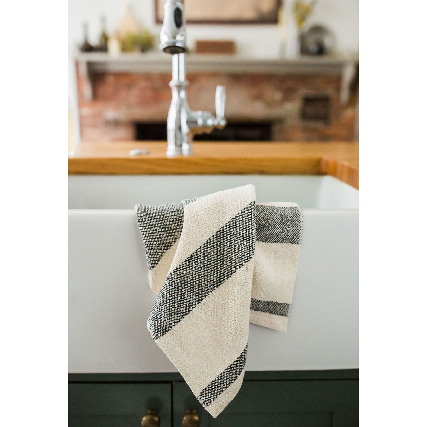 Loomination Handwoven 100% Cotton Tea Towel, Modern Stripe