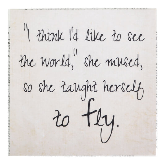 MKC Photography She Taught Herself to Fly 5" x 5" Art Block - The Barrington Garage
