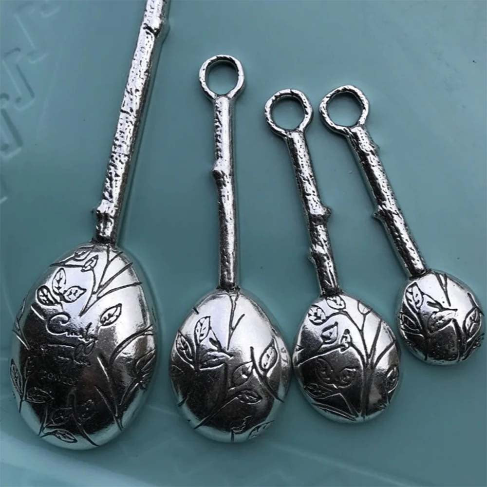 Crosby & Taylor Bird 4-piece Artisan Pewter Measuring Spoon Set, Handmade in the USA