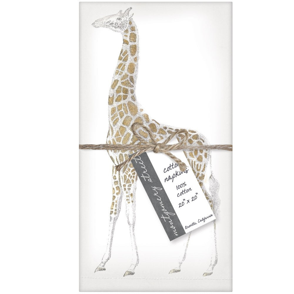 Montgomery Street Giraffe Cotton Napkins, Set of 4 - The Barrington Garage