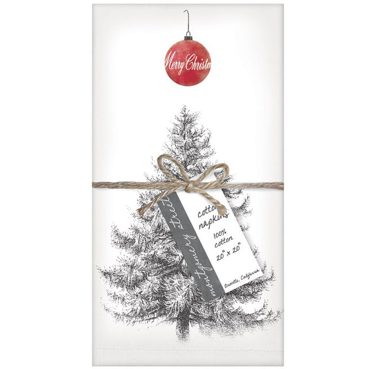 Montgomery Street Christmas Tree 100% Cotton Cloth Napkins, Set of 4