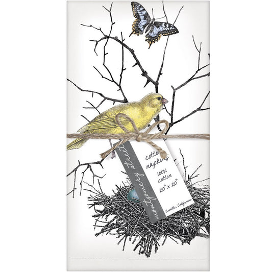 Montgomery Street Bird Nest Cotton Napkins, Set of 4 - The Barrington Garage