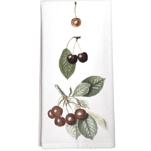 Montgomery Street Cherries Cotton Flour Sack Dish Towel