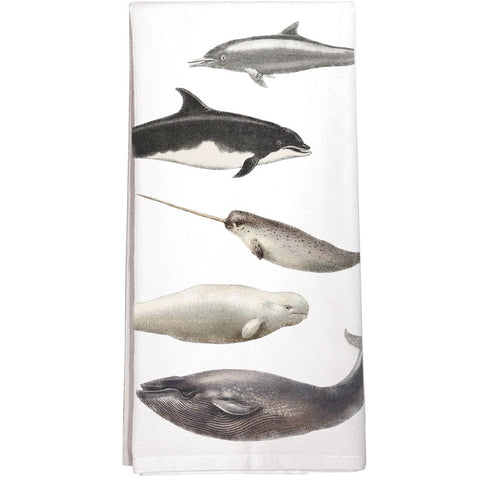 Montgomery Street Sea Mammals Cotton Flour Sack Dish Towel