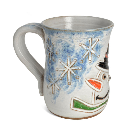 MudWorks Pottery Carved Snowman Mug