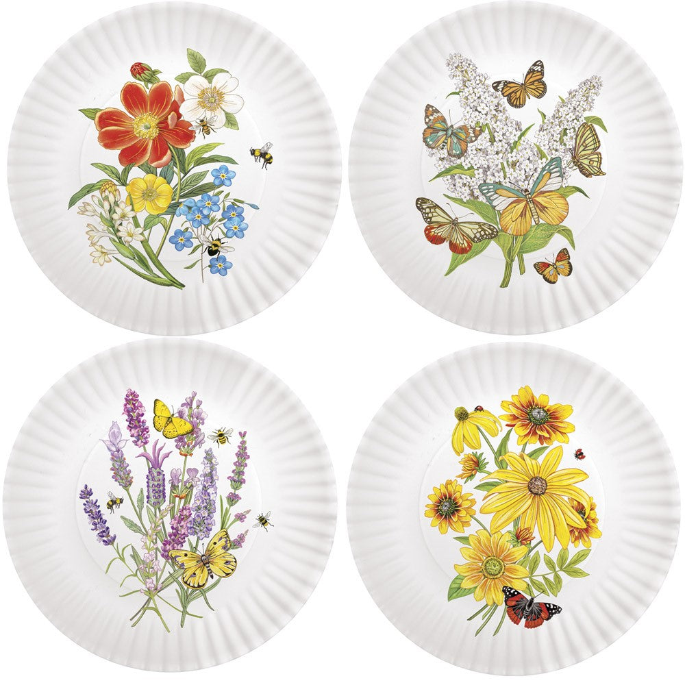 Mary Lake-Thompson Summer Flowers 9" Melamine Dinner Plates, Set of 4