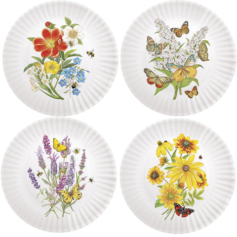 Mary Lake-Thompson Summer Flowers 9" Melamine Dinner Plates, Set of 4