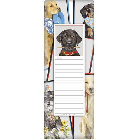 Mary Lake-Thompson Dog Collage Flour Sack Towel with Black Lab Notepad Gift Set