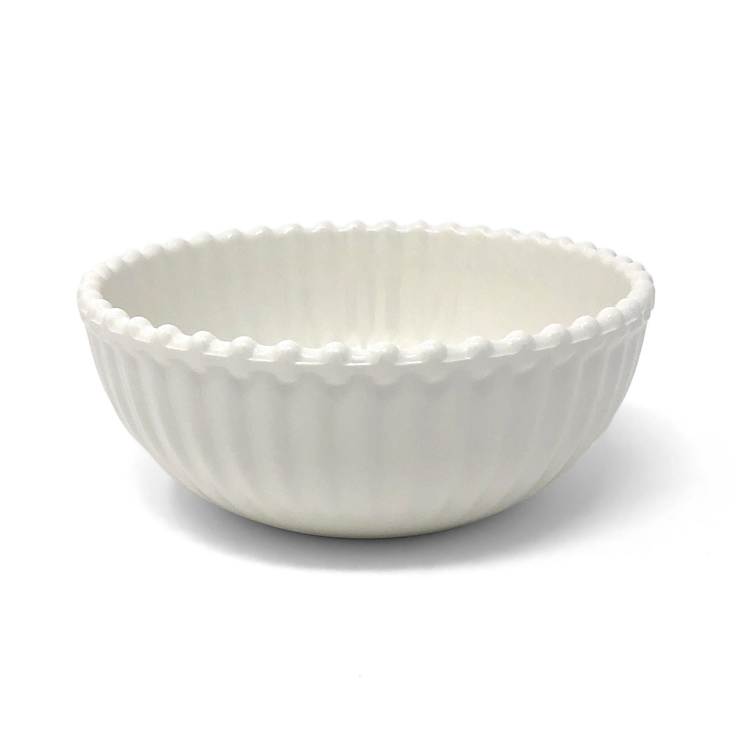 Merritt 21037 Beaded Pearl 6-inch Melamine Salad Bowl, Cream
