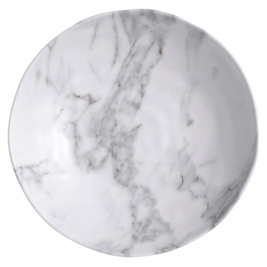 Merritt White Marble Pattern 12" Melamine Serving Bowl