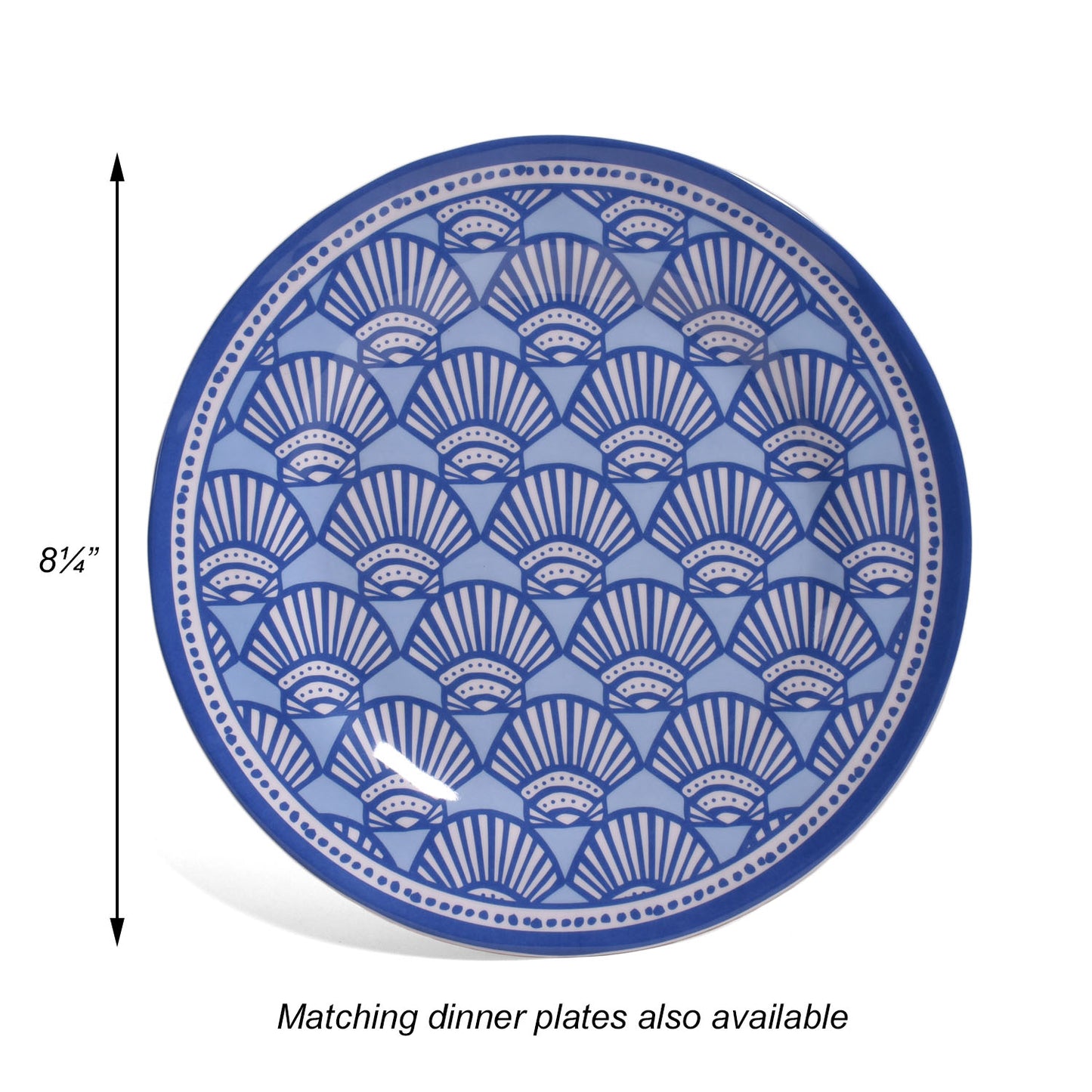 Merritt Designs Periwinkle Shells by Kate Nelligan 8-1/4-inch Melamine Salad Plate, Set of 6