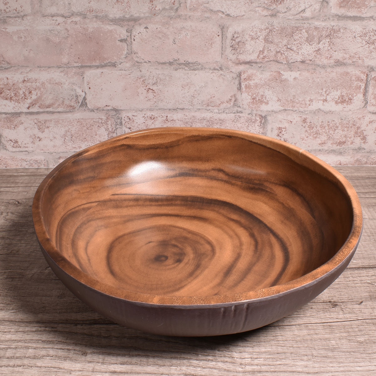 Merritt Designs Faux Sequoia Wood 12-1/2-inch Melamine Serving Bowl