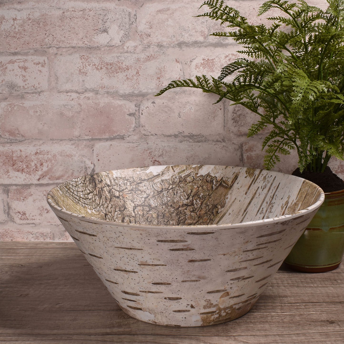 Merritt Designs White Birch 11-inch Round Melamine Serving Bowl