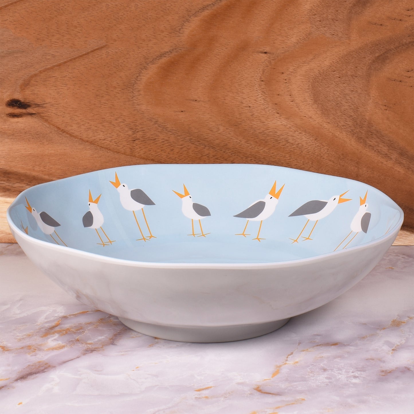 Merritt Designs Seagulls by Kate Nelligan 11.5-inch Melamine Serving Bowl